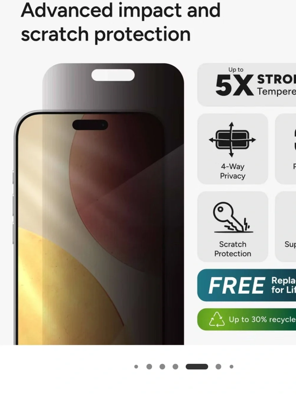 17 Pro Max ZAGG Invisible Shield Glass Privacy XTR screen Cover